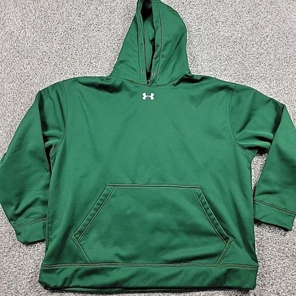 Under Armour Other - Under Armour Sweatshirt Mens XL Green Pullover Hoodie Loose No Drawstring